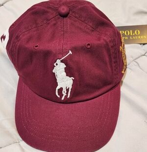 Polo Ralph Lauren Burgundy Crest Polo Number 3 Cap NWT
